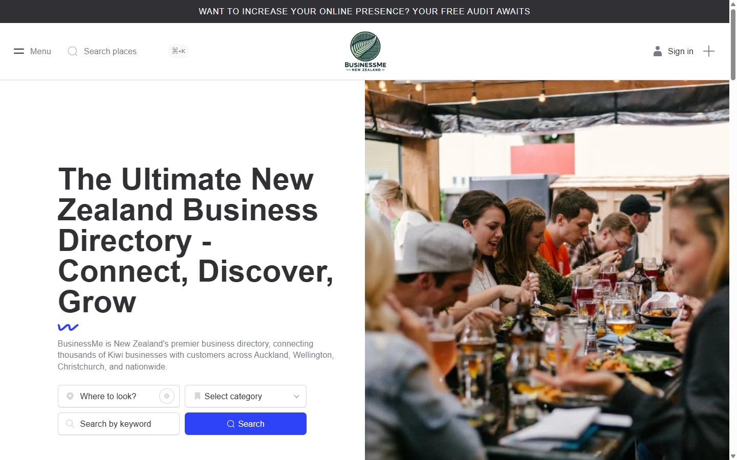 BusinessMe website screenshot