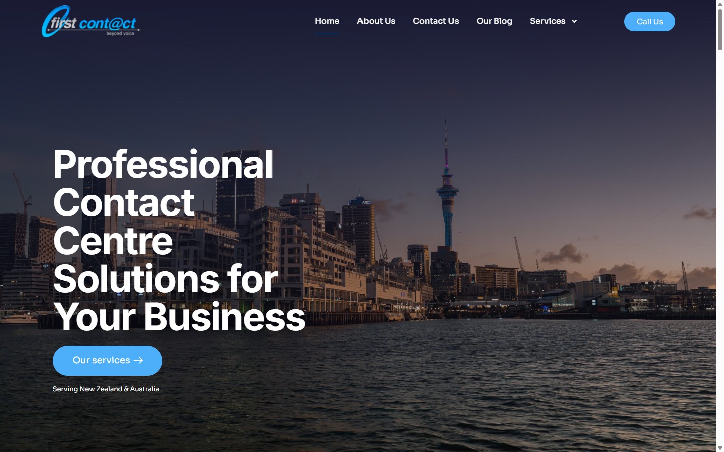 First Contact website screenshot