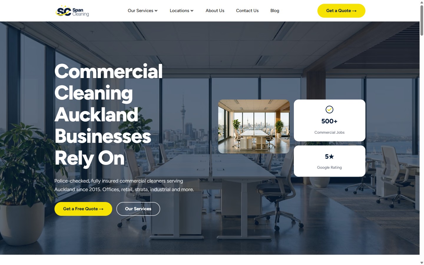 Span Cleaning website screenshot